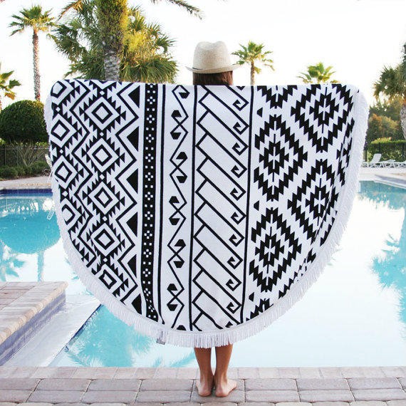 	 Colorful and Fun  Circular beach towels for Beach and Travel