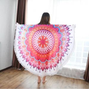 2020 Amazon hot sale printed microfiber round beach towel