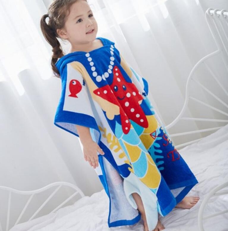 Custom hooded poncho towels sand free for toddlers
