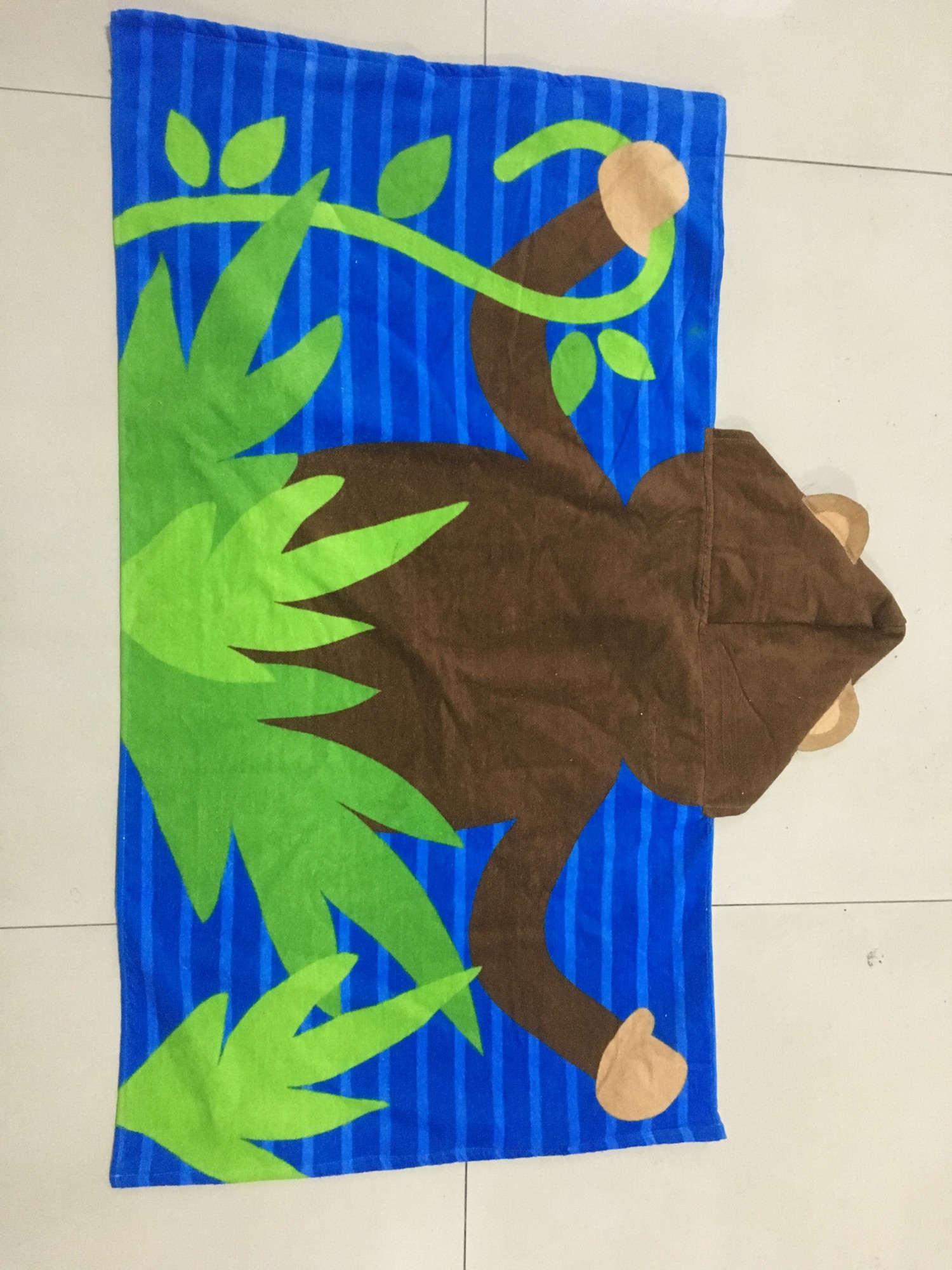 Customized print hooded kids beach towel baby hooded bath towel