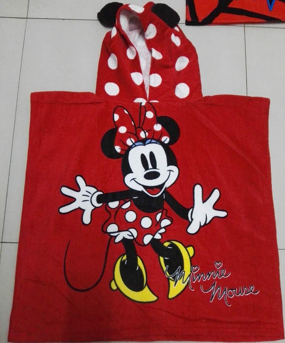 Disney character kid’s hooded poncho towels