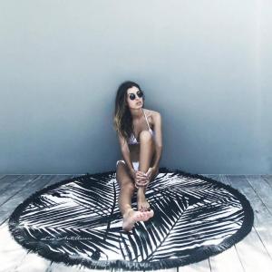 Plam design round beach towel diameter 150cm 30inch