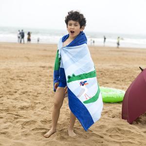 Printed cartoon hooded ponchos Bath Beach Towel for kids Children 