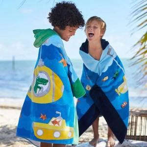 Qicksiver sand free hooded poncho towels for toddlers