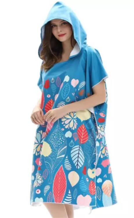 Quick Dry Soft Microfiber adults hooded surf poncho beach towel