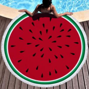  Watermelon  printed sand free round beach towel 