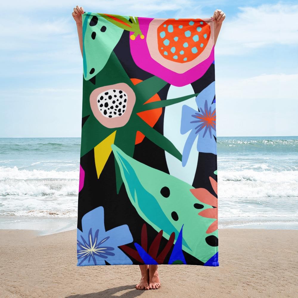 100% cotton double side printed beach towel 