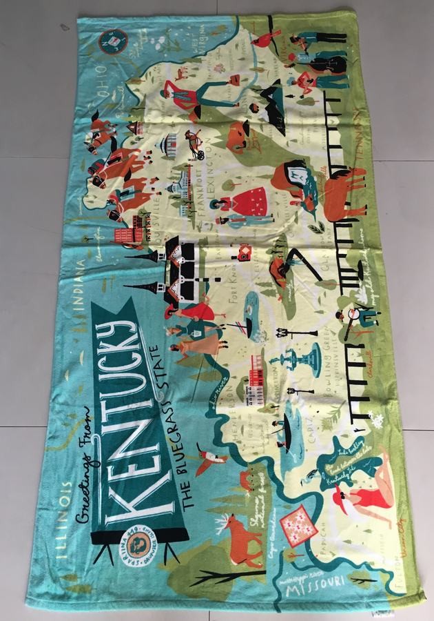 100% cotton  full color digitally printed beach towel