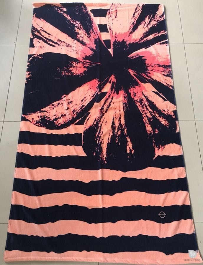 custom  design reactive printed velour  cotton beach  towel 